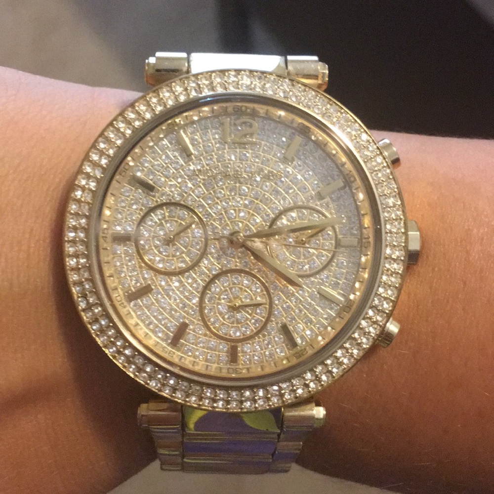 Gold Bling Michael Kors Watch